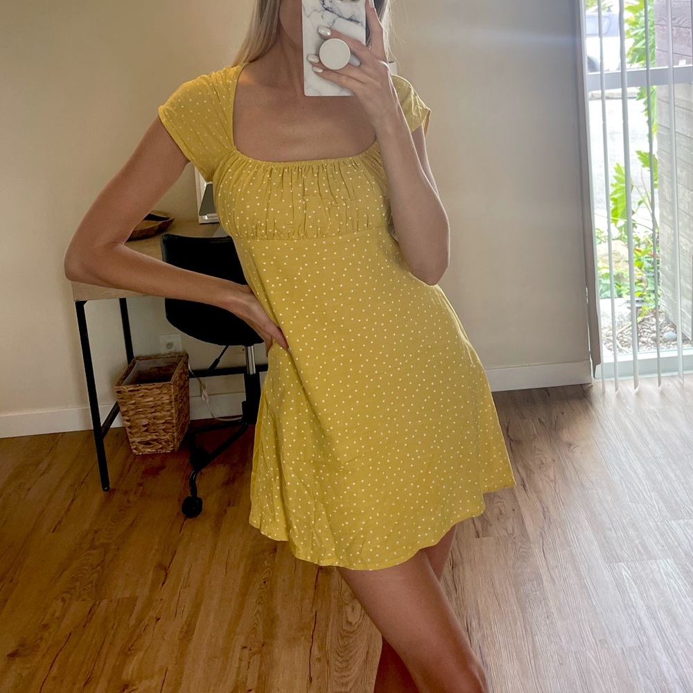 Lumiere yellow mini dress. Size S.
